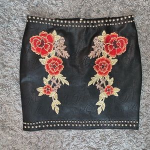 Leather Studded Mini Skirt